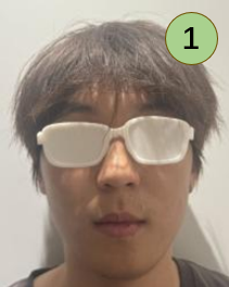 Test user 1 wearing their personalized eyewear.
