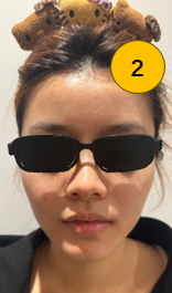 Test user 2 wearing their personalized eyewear.