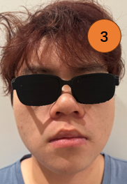 Test user 3 wearing their personalized eyewear.